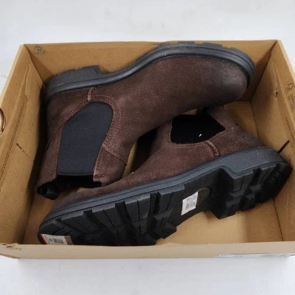 UGG Biltmore Chelsea Boots Men's 7.5 Dark Chocolate Logo Detail Slip On
